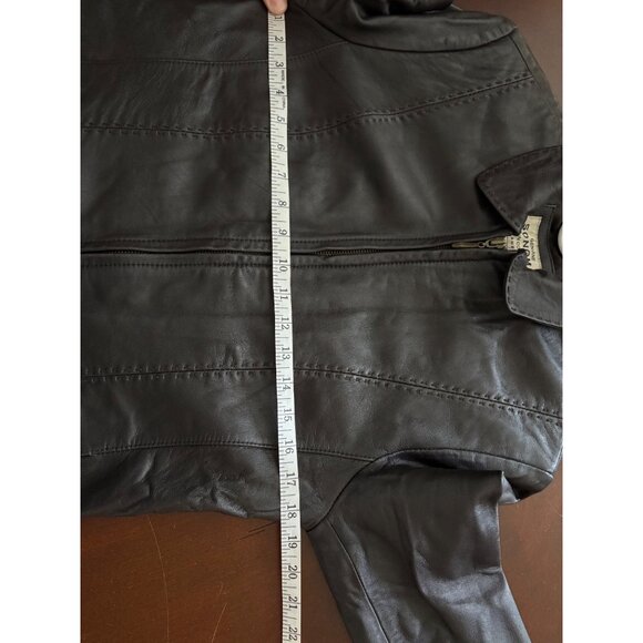 Y2K Lambskin Leather Full Zip Jacket Deep Chocolate Brown Women’s Medium - Picture 8 of 13